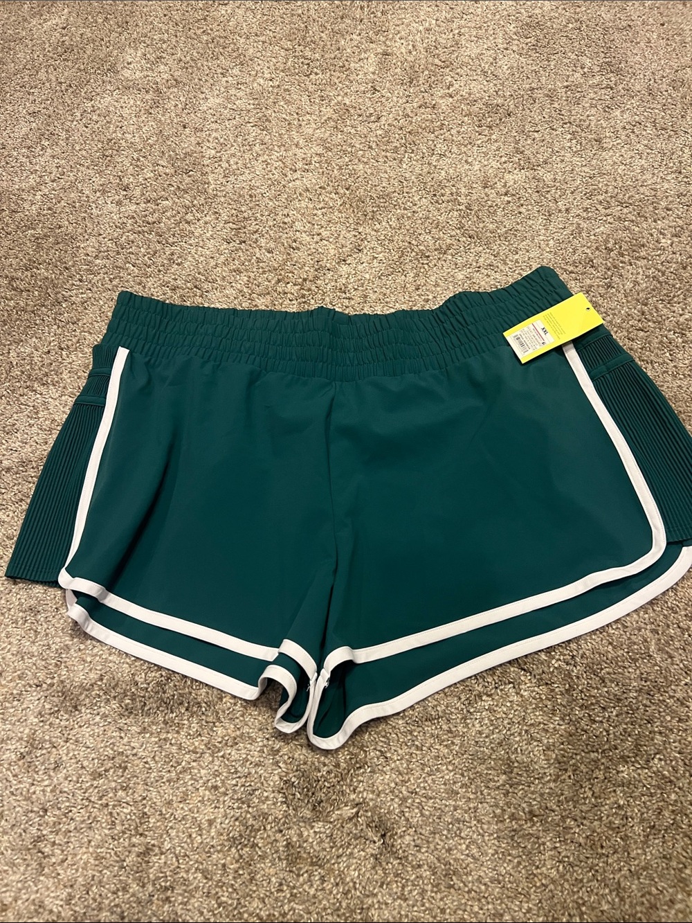 all in motion Forest Green Athletic Shorts with White Trim